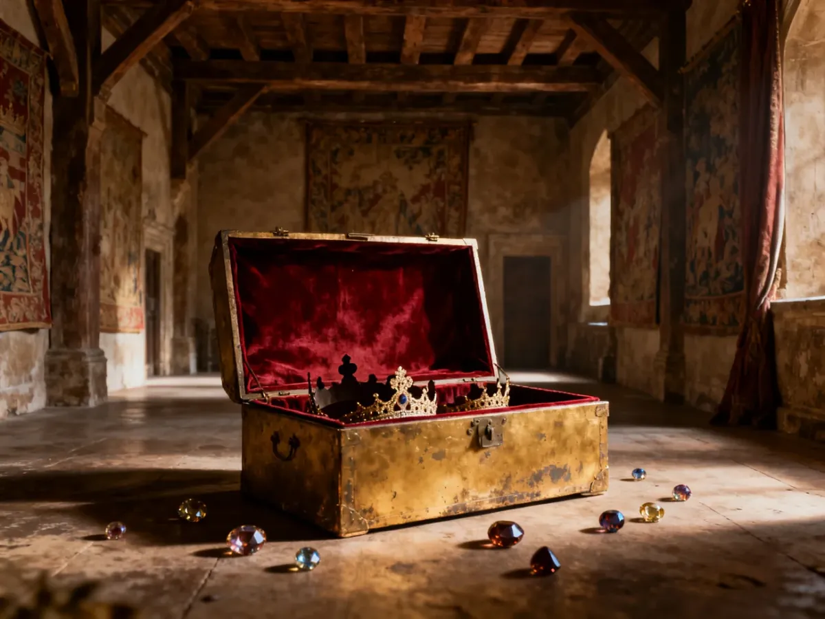 Empty treasury symbolizing the lost Polish crown regalia