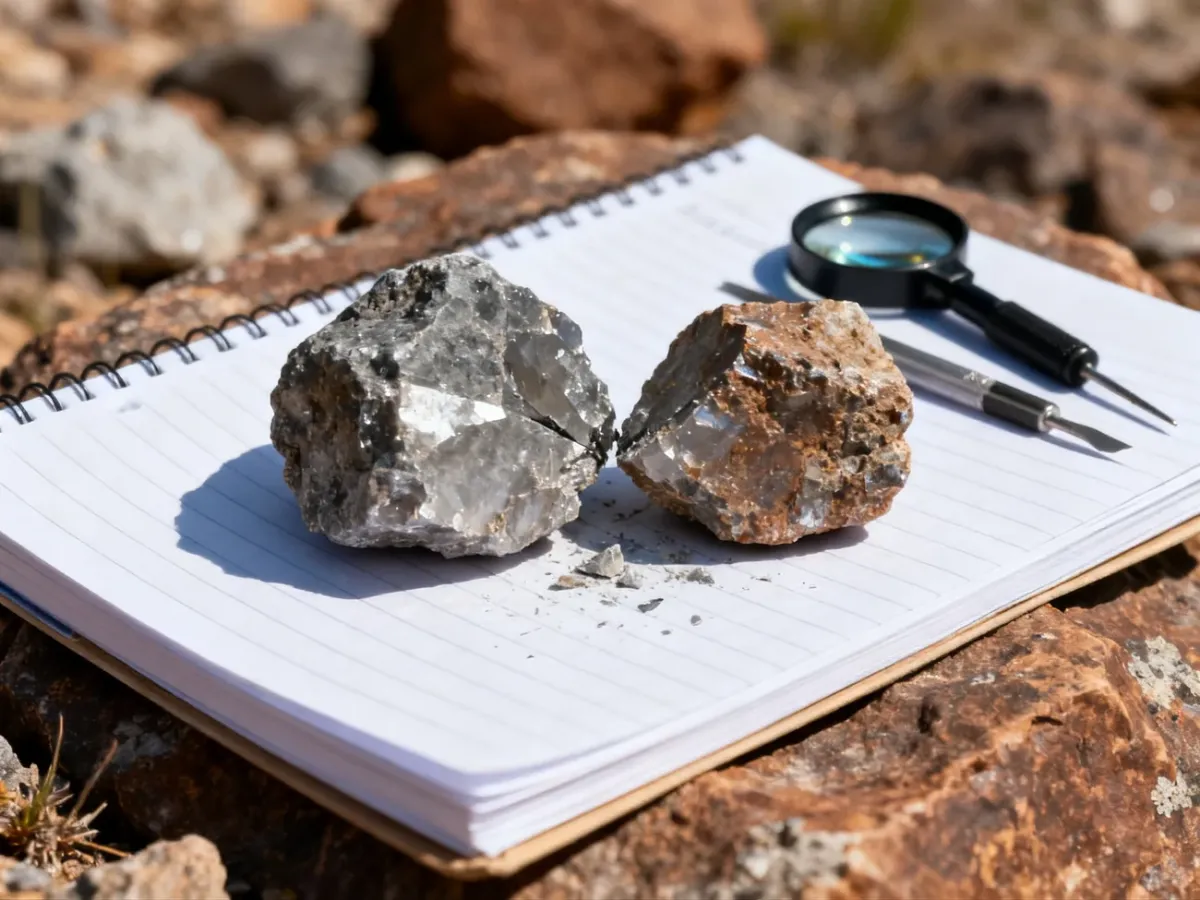 Porównywanie twardości dwóch minerałów przez próbę zarysowania